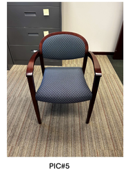 [#B9-5] GUEST CHAIRS - HALF BACK, BLUE WITH PATTERN, GUNLOCKE