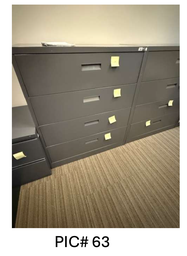 [#D10-63] 4-DRAWER LATERAL FILE CABINET (METAL) DARK GREY