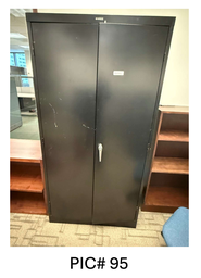[#D22-95] METAL BLACK STORAGE CABINET