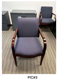 [#B9-3] GUEST CHAIRS - HALF BACK, BLUE WITH PATTERN / 9371, GUNLOCKE