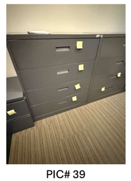 [#D10-39] 4-DRAWER LATERAL FILE CABINET (METAL) DARK GREY