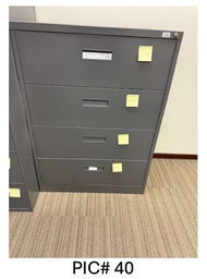 [#D10-40] 4-DRAWER LATERAL FILE CABINET (METAL) DARK GREY