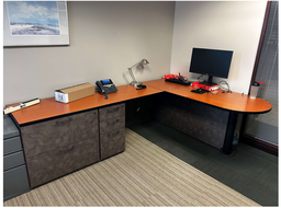 [#E6-67] WOOD DESK W/ LH RETURN