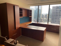 [#E9-1] 98" x 145" x 132" U Shaped Desk w/ Overhead Right