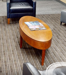[#C3-18] Oval wood coffee table