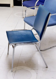 [#B8-9]  Blue side chair no arms