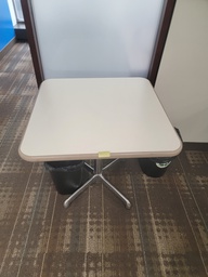 [#C4-131] Square table -w/metal base (photo representation)