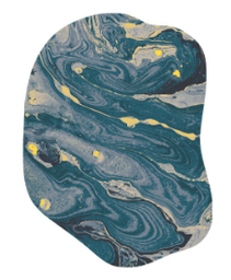 [#K3-6] Amoeba Shaped Printed Area Rug Small 315mmW x 270mmD