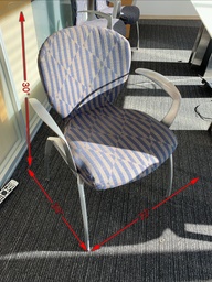 [#B5-24] Aluminum Chair with Patterned Cushion