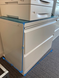 [#D6-31] White 2 Drawer Lateral Filing Cabinet (28x36x18)