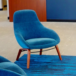 [#B12-6] Blue lounge chair