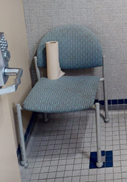 [#B8-6] Blue side chair no arms