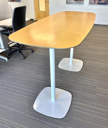 [#C4-16] High Top Meeting Table - 72 x 30 T16, clear maple, white