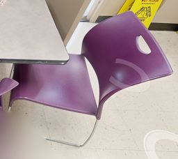 [#B8-6] Purple side chair no arms