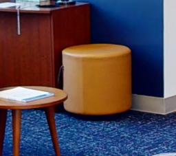 [#B11-5] Round yellow ottoman