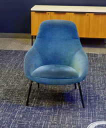 [#B12-4] Blue lounge chair