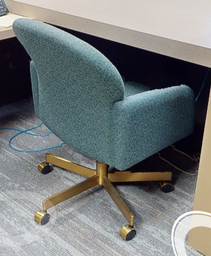 [#B8-6] Blue mobile guest chair
