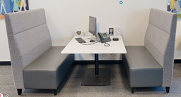 [#B3-1] Booth set - 2 tall grey boothw/table