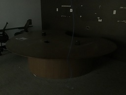 [#C6-1457] 10" x 8" Kidney conf table/Walnut/drum base