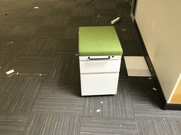 [#D16-1445] L20" W15" H21" Mobile pedestal/Green cushion