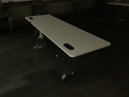 [#C12-1459] L24" W60" H29" Training tables/White top/Gray caster bases (photo representation)