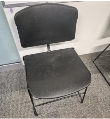 [#B4-18] Black Plastic Stacking Chair