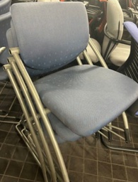 [#B8-10] Sled Chair - Light Blue, No Arms