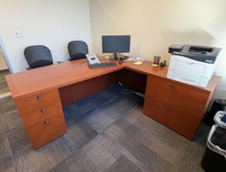 [#E6-100] Bow Front L Shape Desk