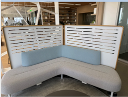 [#B7-45] ZONES SETTINGS 108 DEG CORNER SOFA W/ FREESTANDING SCREEN