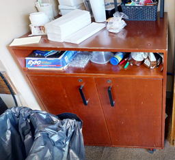 [#D20-9] 2 door mobile wood cabinet