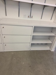[#D8-13] 3 DRAWER FILE WITH BOOKCASE W/6' SHARED TOP