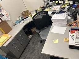 [#E7-16] Legal assistant adjustable U-desk, left ped