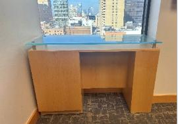 [#D5-64] 22" x 31" x 4' Glass top credenza