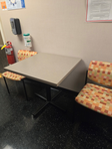 [#C11-43] Square table top with metal base