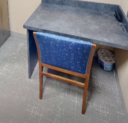[#B9-1] Blue patterned guest chair