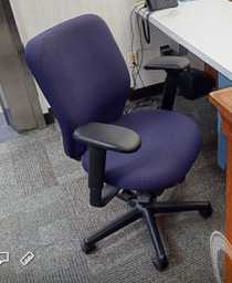 [#B13-5] Blue task chair with arms