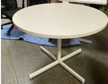 [#C3-75] Round Table-Wht-42In