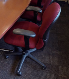 [#B13-6] Task chair with arms, red