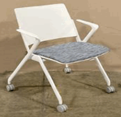[#B13-20] Kupp Chair, Upholstered Seat, Nesting