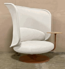 [#B12-26] Libelle Lounge, Privacy Screen, Return Swivel, Disc Base, Tablet, 37.5Wx35Dx56H