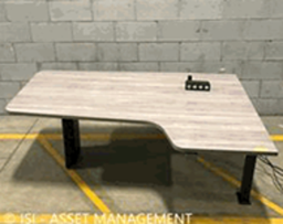 [#E10-69] TEKNION MOCKUP - PANINSULA DESK, ELECTRIC HIGHT AJUSTABLE