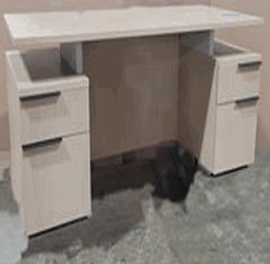 [#E4-76] Teknion, Raised Surface Double Pedestal Desk, Full Modesty