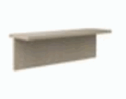 [#D23-84] Byward Return, Wall Mounted, 14"d x 36"w, Inset Lower Box, Center Surface Grommet