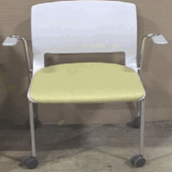 [#B4-87] Variable Stacking Guest Chair, Four-Leg w/Cstrs, Soft, Integrated Arms w/Caps, Sngl Uph, Seat Only