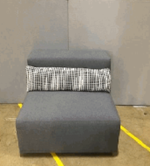 [#B12-98] Borough Single Seat, Straight Back, Lumbar Pillow, Upholstered Base