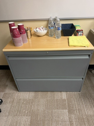 [#D6-6] 2-Drawer Metal Cabinet with Light Wood Laminate Top