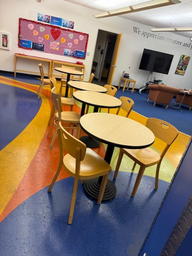 [#C2-7] 30'' Round Laminate Bistro Tables Wood Top Pattern