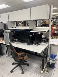 [#E10-13] black and grey 3'x6'shelved workbench