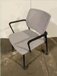 [#B4-1] Around Guest Chair Upholstered Mesh Back (Grey) w/(Black) Base