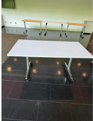[#C8-9] WHITE FLIP DOWN TABLE